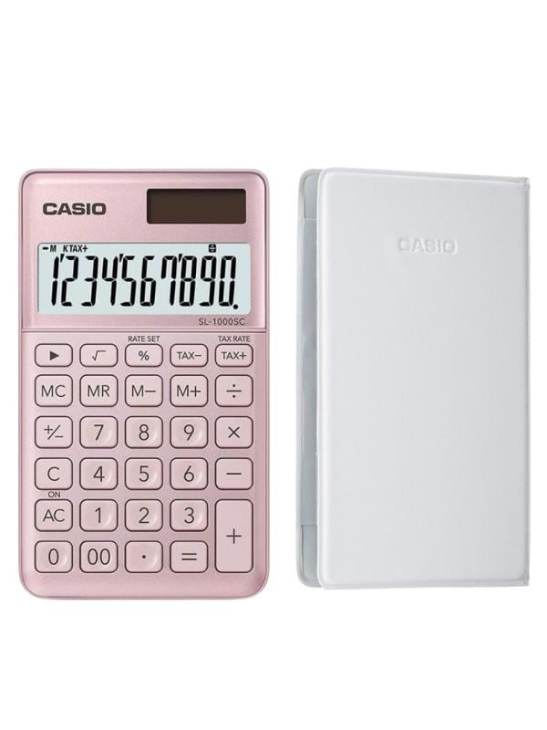 Casio SL-1000SC-PK Cep Tipi 10 Hane Pembe Hesap Makinesi