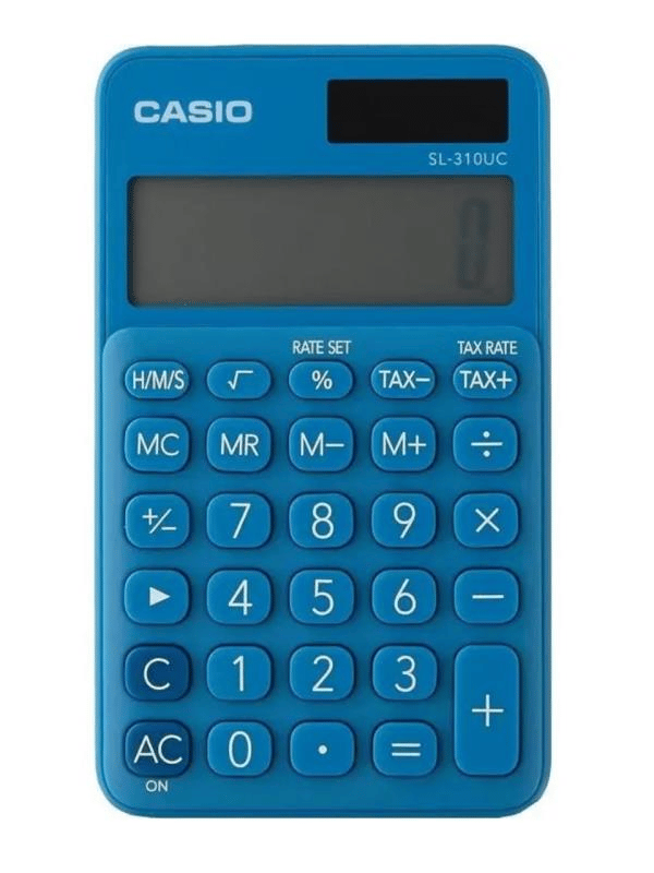 Casio SL-310UC-BU Cep Tipi 10 Hane Mavi Hesap Makinesi