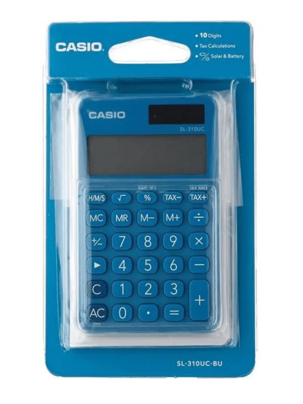 Casio SL-310UC-BU Cep Tipi 10 Hane Mavi Hesap Makinesi