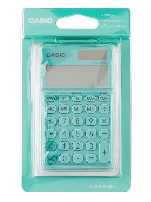 Casio SL-310UC-GN Cep Tipi 10 Hane Yeşil Hesap Makinesi