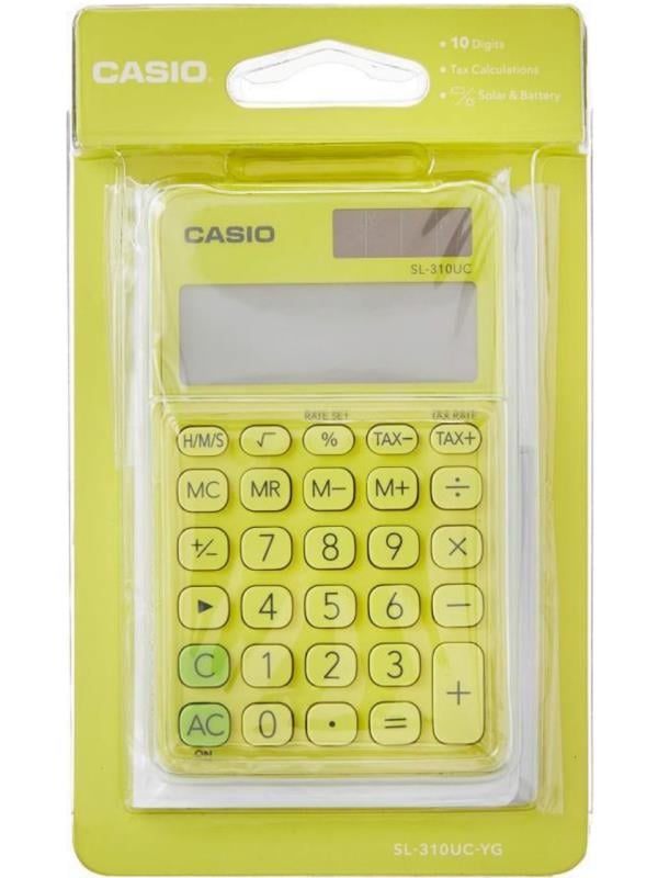 Casio SL-310UC-YG Cep Tipi 10 Hane Çim Yeşili Hesap Makinesi