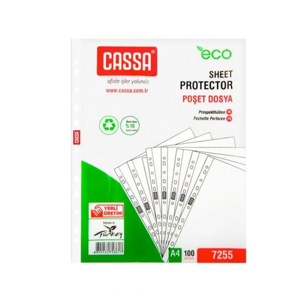 Cassa 7255 Eco Poşet Dosya A4 100’lü Paket