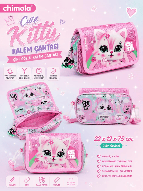 Chimola Cute Kitty 3'lü Okul Çanta Seti | 16