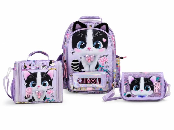 Chimola Dreamy Cat 3'lü Okul Çanta Seti | 16
