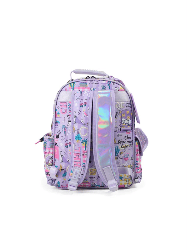 Chimola Dreamy Life Kedi Desenli 12 İnç Anaokulu Sırt Çantası – Peluş Kulaklı Lila BT287