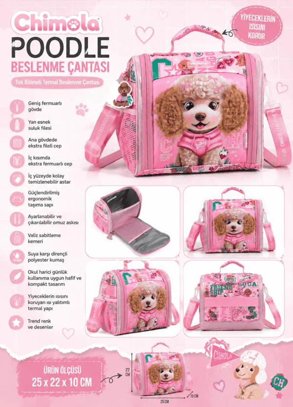 Chimola Poodle 3'lü Okul Çanta Seti | 16