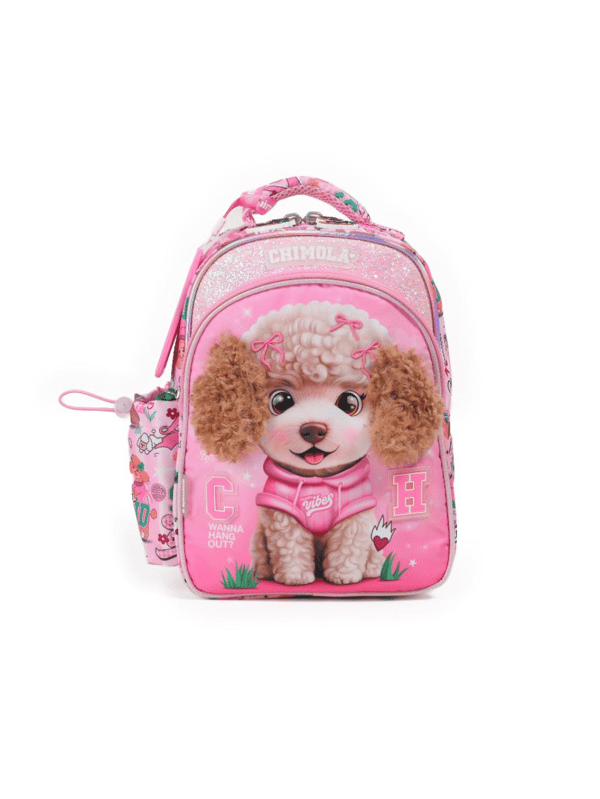 Chimola Puppy Vibes Poodle Desenli 12 İnç Anaokulu Sırt Çantası – Peluş Kulaklı BT289