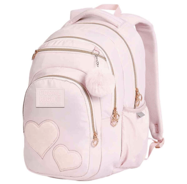 Coral High Blush Heart Pembe Okul Sırt Çanta 24464