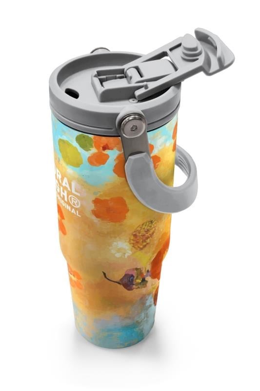 Coral High Çicek Desenli Pipetli ve Direkt İçim Çelik Termos 900 ml 38739