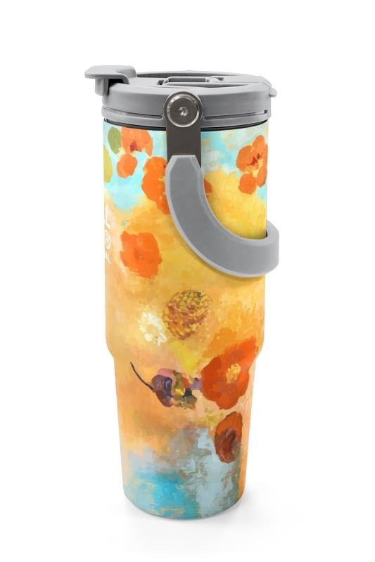 Coral High Çicek Desenli Pipetli ve Direkt İçim Çelik Termos 900 ml 38739