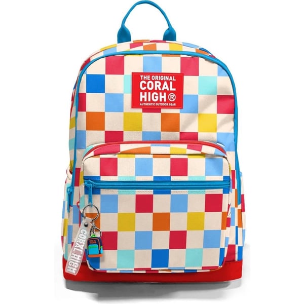 Coral High Çok Renkli Dama Desenli Okul Sırt Çantası 33225