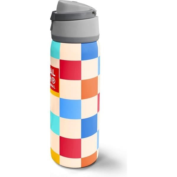 Coral High Çok Renkli Dama Desenli Pipetli ve Direkt İçim Çelik Termos 800 ml 38503