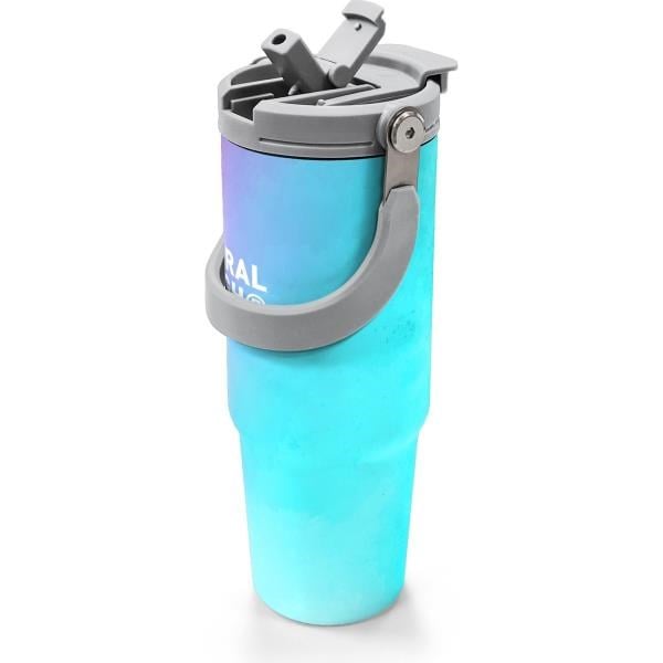 Coral High Çok Renkli Desenli Pipetli ve Direkt İçim Çelik Termos 900 ml 38737