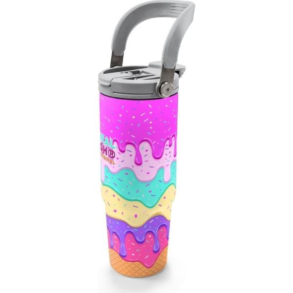 Coral High Dondurma Desenli Pipetli ve Direkt İçim Çelik Termos 900 ml 38741