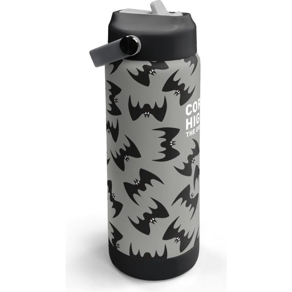 Coral High Gri Siyah Yarasa Desenli Katlanır Ağızlıklı Çelik Termos 650 ml 38326