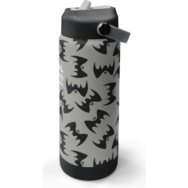 Coral High Gri Siyah Yarasa Desenli Katlanır Ağızlıklı Çelik Termos 650 ml 38326