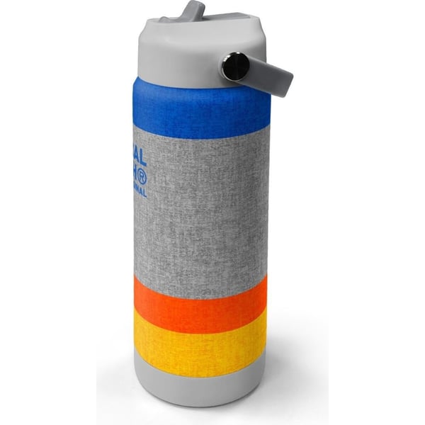 Coral High Gri Turuncu Çizgi Desenli Katlanır Ağızlıklı Çelik Termos 650 ml 38321