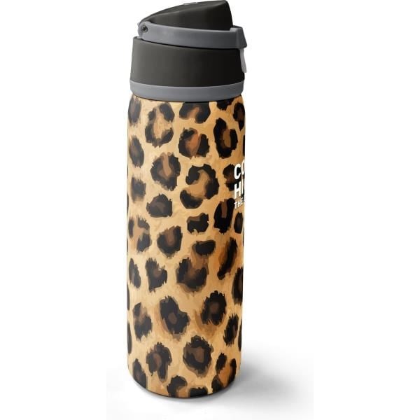 Coral High Kahverengi Leopar Desenli Pipetli ve Direkt İçim Çelik Termos 800 ml 38541