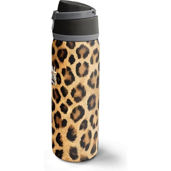 Coral High Kahverengi Leopar Desenli Pipetli ve Direkt İçim Çelik Termos 800 ml 38541