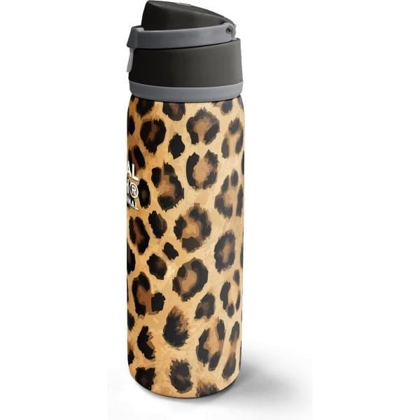 Coral High Kahverengi Leopar Desenli Pipetli ve Direkt İçim Çelik Termos 800 ml 38541
