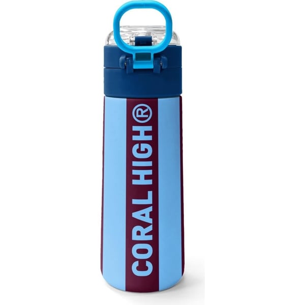 Coral High Kids Bordo Mavi Taraftar Desenli Pipetli ve Direkt İçim Çelik Termos 500 ml 31788