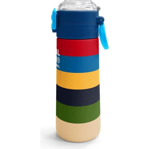 Coral High Kids Çok Renkli Çizgi Desenli Pipetli ve Direkt İçim Çelik Termos 500 ml 38112