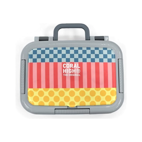 Coral High Kids Çok Renkli Dama Çizgi Puantiye Desenli Paslanmaz Çelik Beslenme Kabı 39104