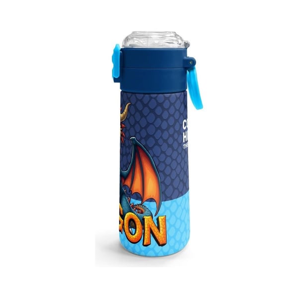 Coral High Kids Dragon Desenli Pipetli ve Direkt İçim Çelik Termos 500 ml 38113