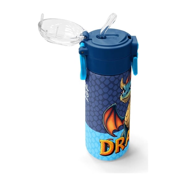 Coral High Kids Dragon Desenli Pipetli ve Direkt İçim Çelik Termos 500 ml 38113