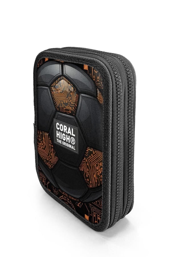 Coral High Kids Futbol Desenli Çift Katlı Kalem Çanta 31106