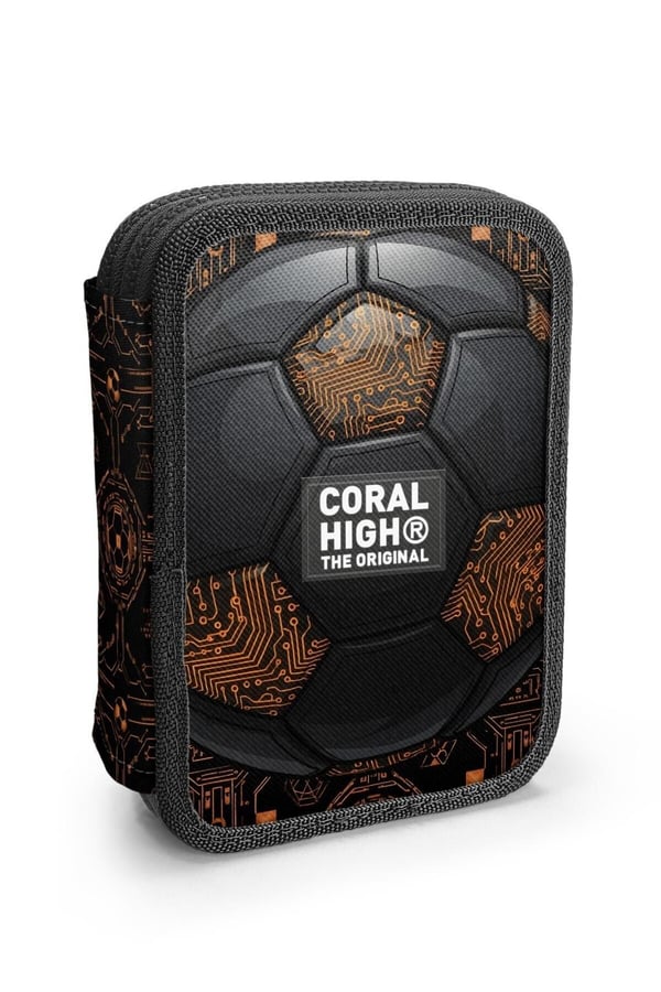 Coral High Kids Futbol Desenli Çift Katlı Kalem Çanta 31106