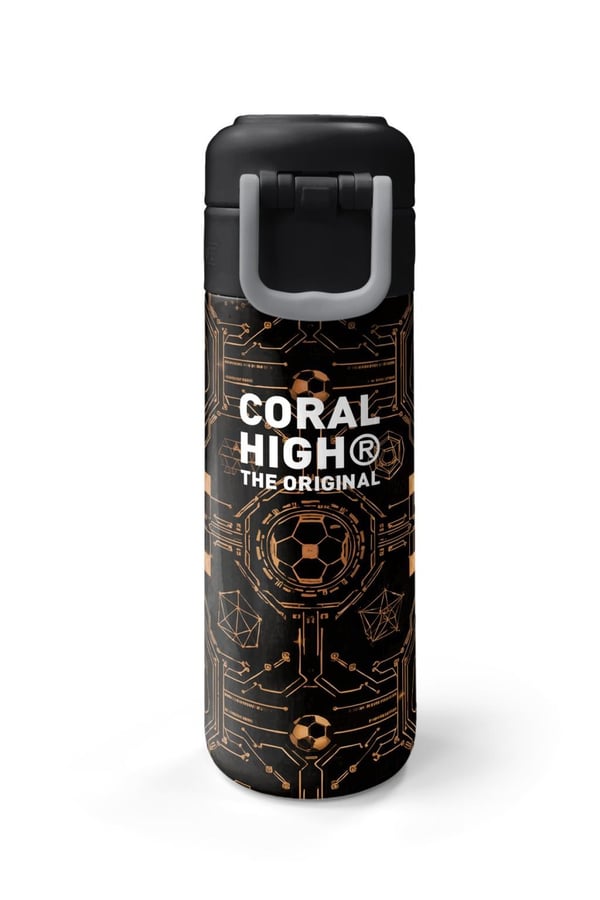 Coral High Kids Futbol Desenli Pipetli ve Direkt İçim Çelik Termos 500 ml 38117