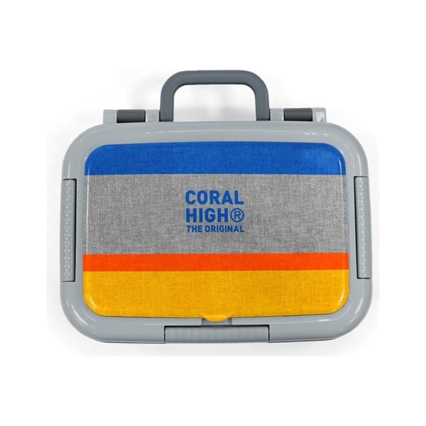 Coral High Kids Gri Sarı Çizgi Desenli Paslanmaz Çelik Beslenme Kabı 39121