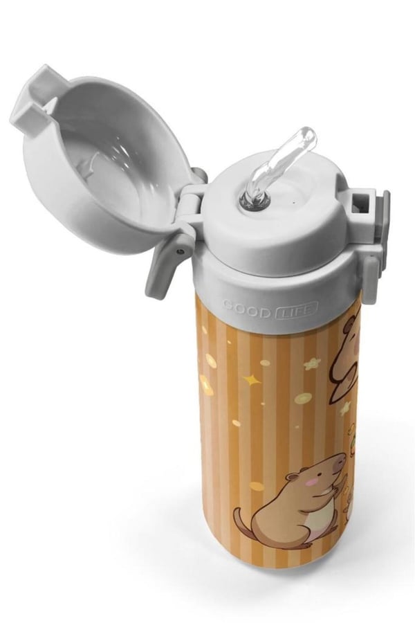 Coral High Kids Kapibara Desenli Pipetli ve Direkt İçim Çelik Termos 500 ml 31790