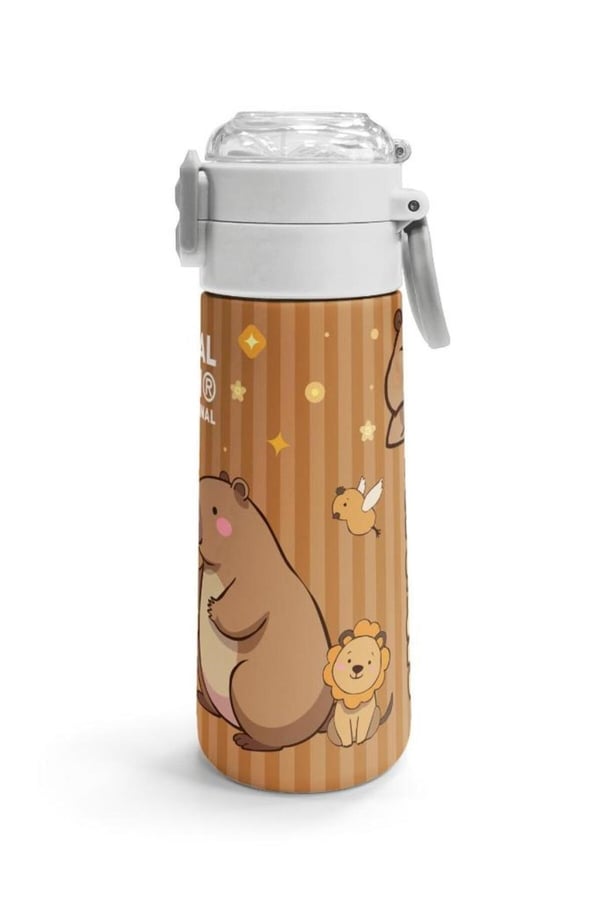 Coral High Kids Kapibara Desenli Pipetli ve Direkt İçim Çelik Termos 500 ml 31790