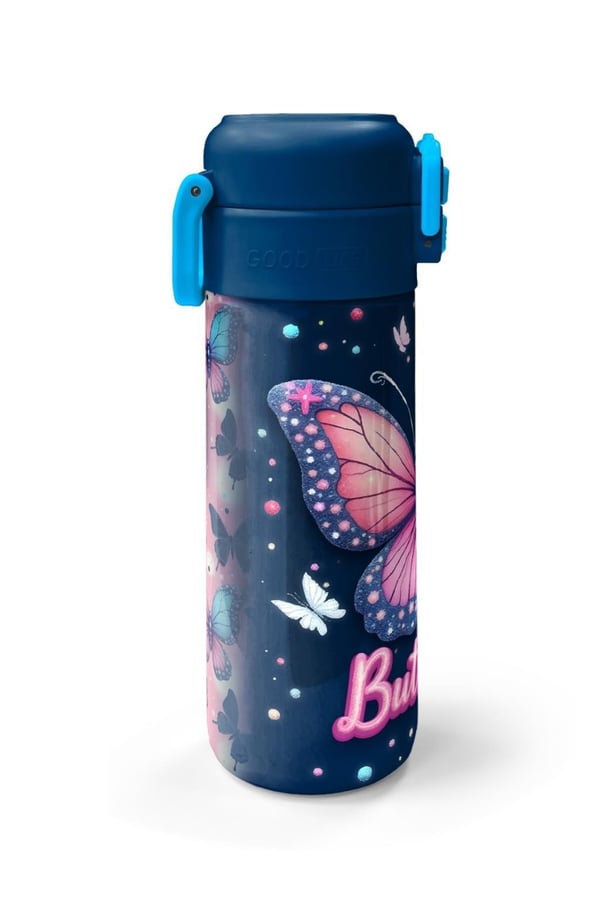 Coral High Kids Kelebek Desenli Pipetli ve Direkt İçim Çelik Termos 500 ml 38131