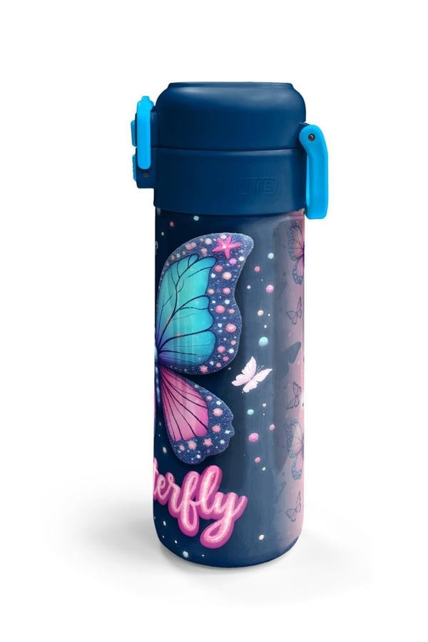 Coral High Kids Kelebek Desenli Pipetli ve Direkt İçim Çelik Termos 500 ml 38131
