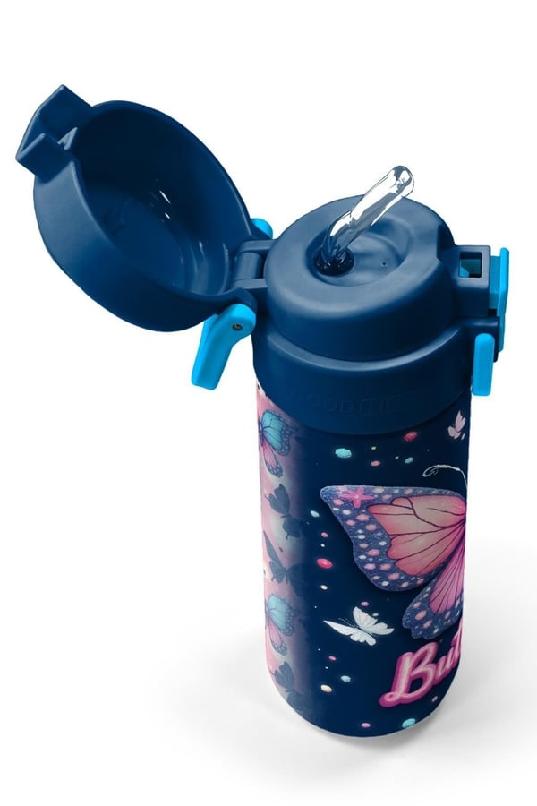 Coral High Kids Kelebek Desenli Pipetli ve Direkt İçim Çelik Termos 500 ml 38131