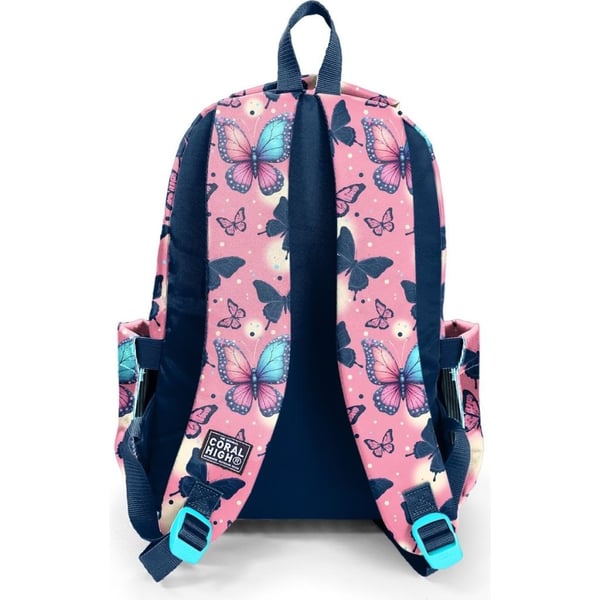 Coral High Kids Kelebek Desenli Üç Bölmeli Okul Sırt Çantası 33249