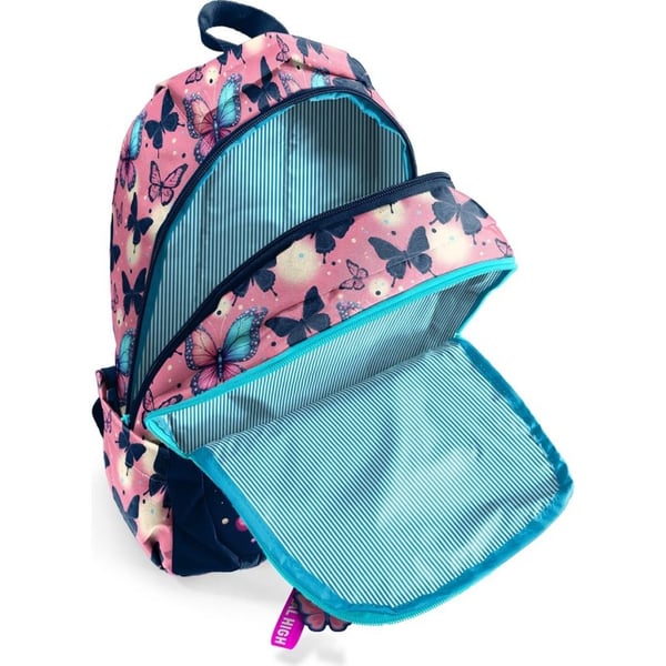 Coral High Kids Kelebek Desenli Üç Bölmeli Okul Sırt Çantası 33249