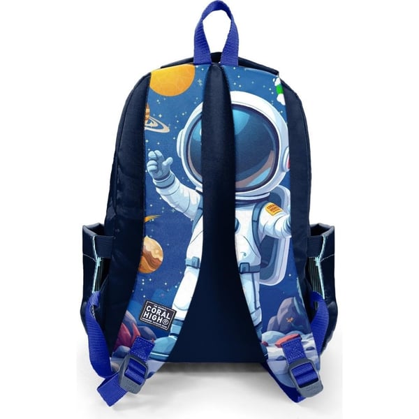 Coral High Kids Lacivert Astronot Desenli Üç Bölmeli Okul Sırt Çantası 33252