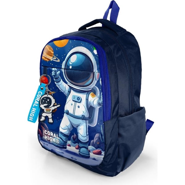 Coral High Kids Lacivert Astronot Desenli Üç Bölmeli Okul Sırt Çantası 33252