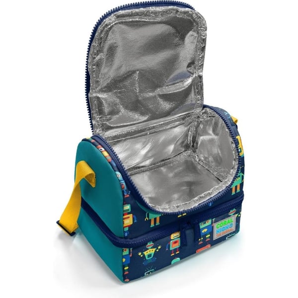 Coral High Kids Lacivert Çivit Robot Desenli Thermo İki Katlı Beslenme Çantası 37218