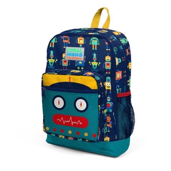 Coral High Kids Lacivert Çivit Robot Desenli Dört Bölmeli Okul Sırt Çantası 23472