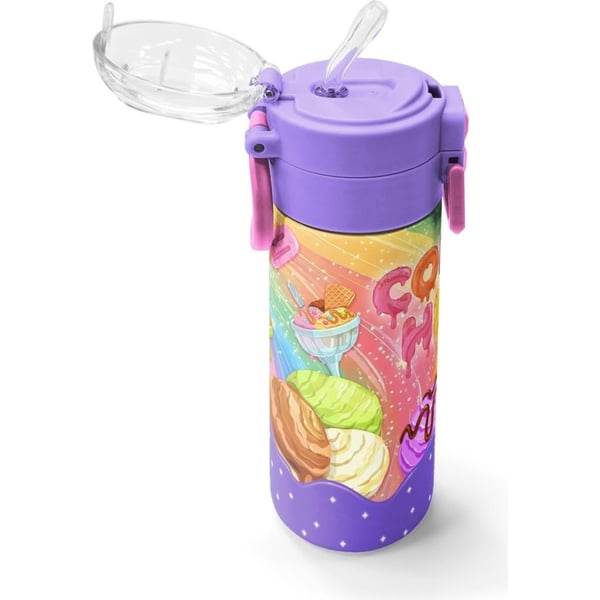 Coral High Kids Milka Dondurma Desenli Pipetli ve Direkt İçim Çelik Termos 500 ml 38136