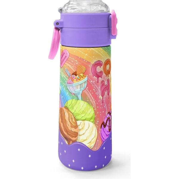 Coral High Kids Milka Dondurma Desenli Pipetli ve Direkt İçim Çelik Termos 500 ml 38136