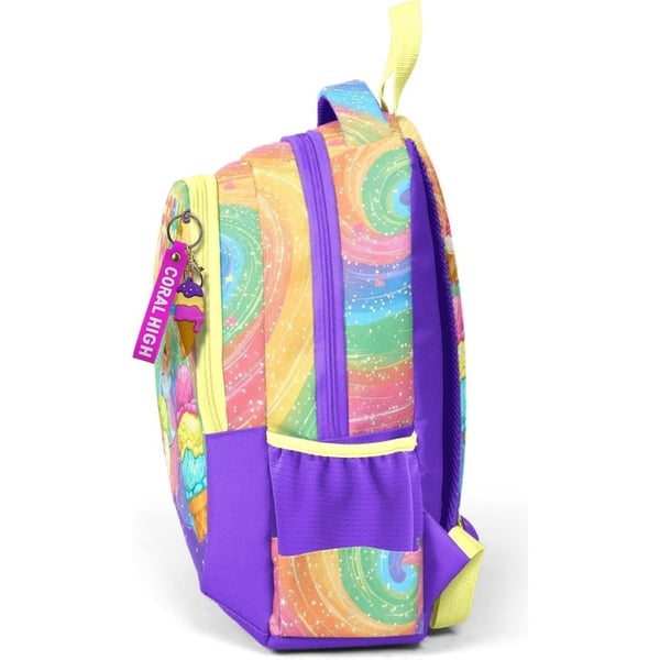 Coral High Kids Milka Dondurma Desenli Üç Bölmeli Okul Sırt Çantası 33254