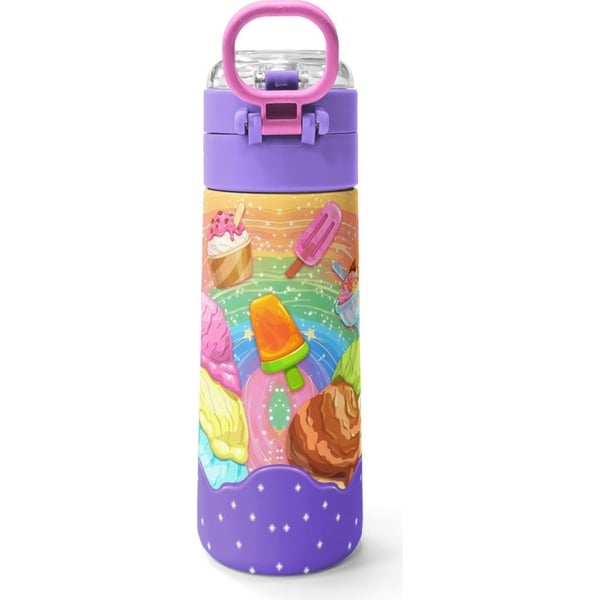 Coral High Kids Milka Dondurma Desenli Pipetli ve Direkt İçim Çelik Termos 500 ml 38136