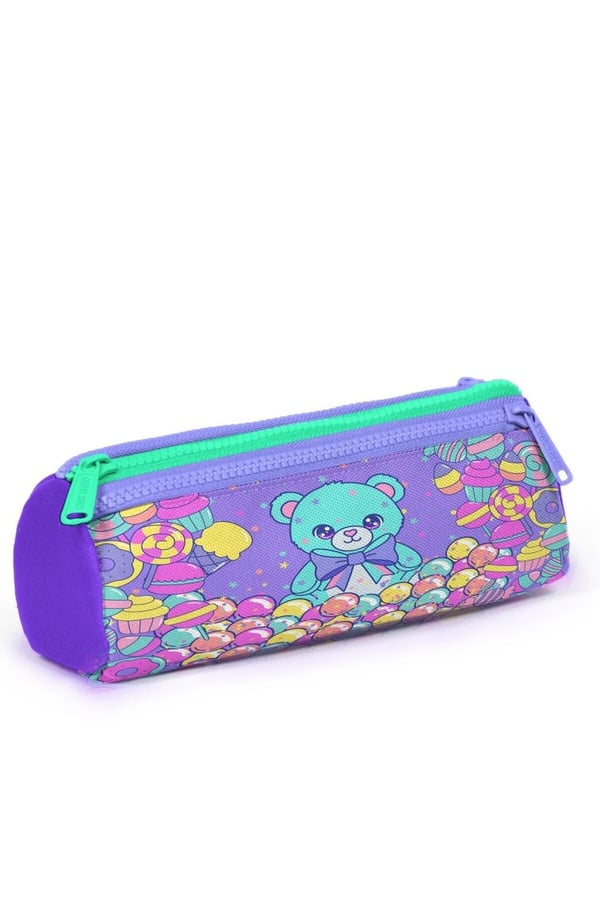 Coral High Kids Milka Şeker Ayıcık Desenli Üç Bölmeli Kalem Çantası 31005