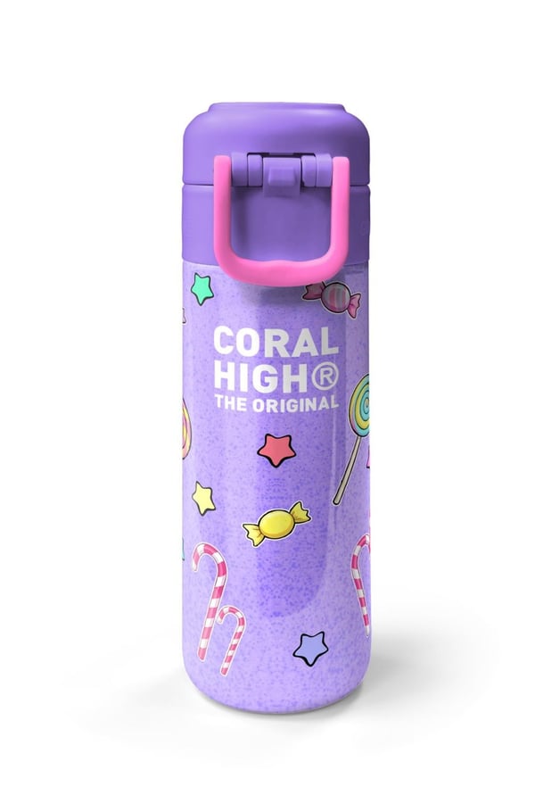 Coral High Kids Milka Su Yeşili Tavşan Desenli Pipetli ve Direkt İçim Çelik Termos 500 ml 38137